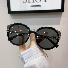 Cat Eye Sunglasses Vintage Oversized Oval Frame Eyewear UV Blocking