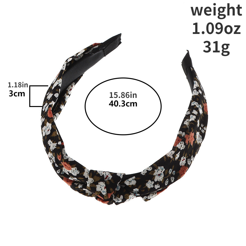 4Pcs Fabric Flower Headband Vintage Turban Hair Hoop Hair Accessories