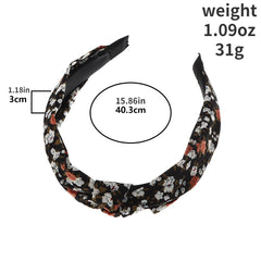 4Pcs Fabric Flower Headband Vintage Turban Hair Hoop Hair Accessories
