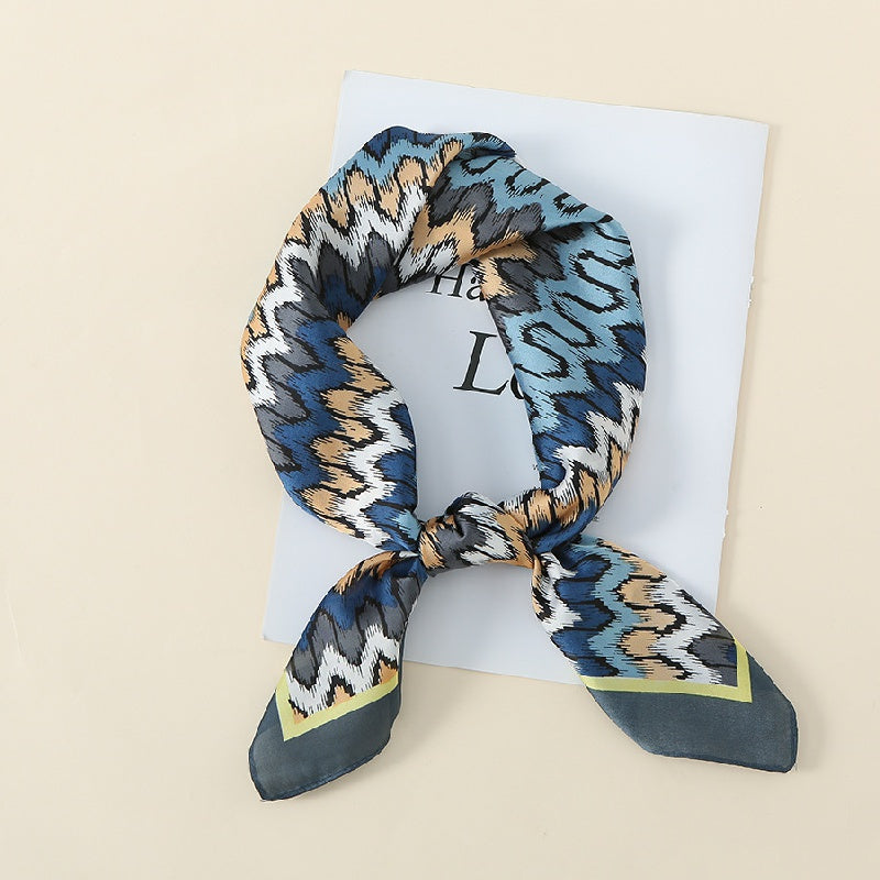 Geometric Pattern Gradient Scarf Neckerchief Head Wrap Sunscreen Shawl