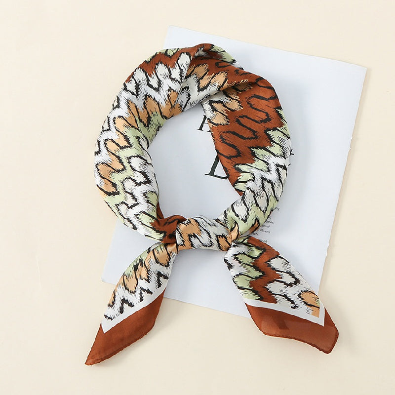 Geometric Pattern Gradient Scarf Neckerchief Head Wrap Sunscreen Shawl