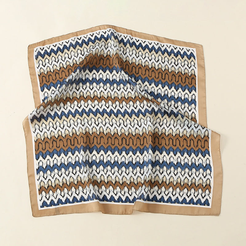 Geometric Pattern Gradient Scarf Neckerchief Head Wrap Sunscreen Shawl