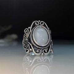 Vintage Moonstone Ring Wedding Jewelry