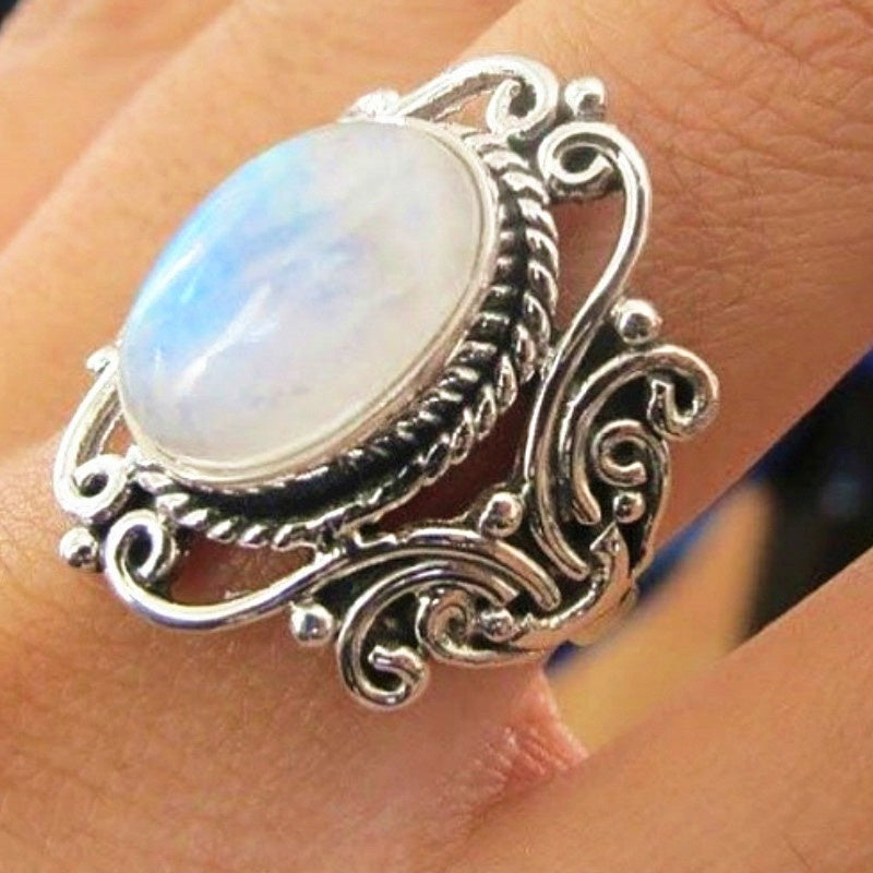 Vintage Moonstone Ring Wedding Jewelry