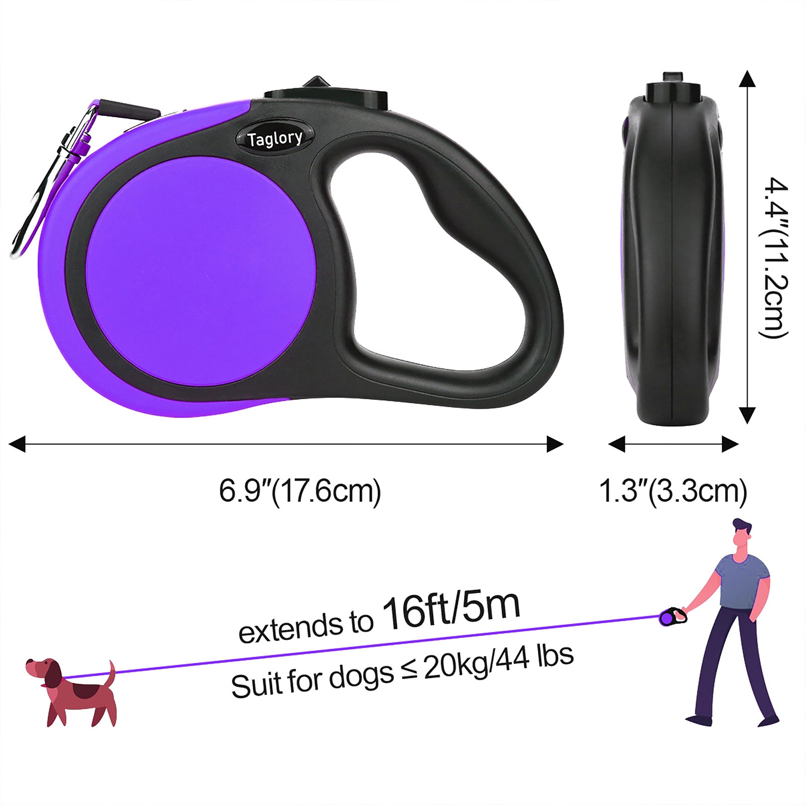 JOYTALE Retractable Dog Leash - Comfort & Style for Walks