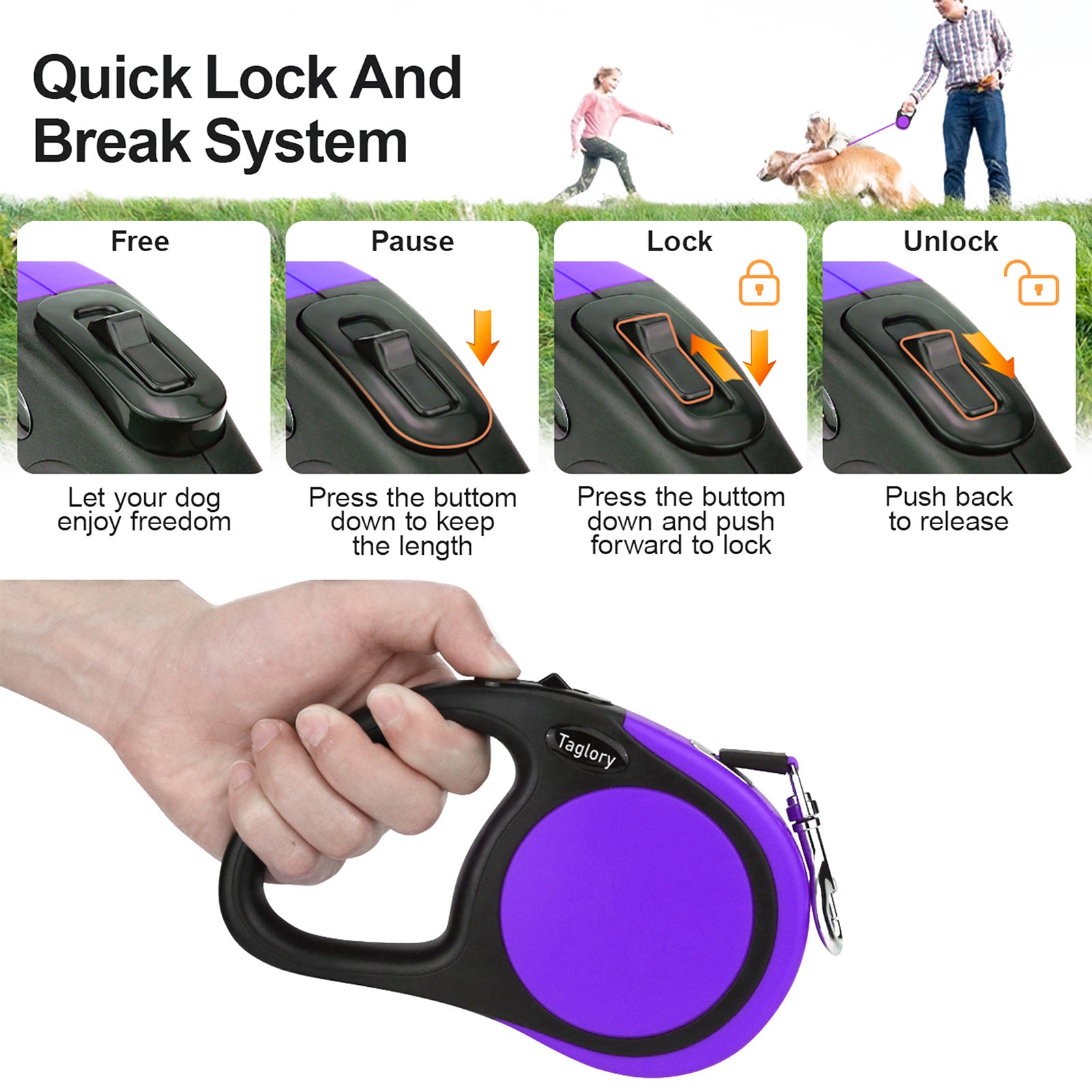JOYTALE Retractable Dog Leash - Comfort & Style for Walks