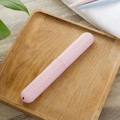 Portable Travel Toothbrush Box Wheat Straw Toothbrush Tube