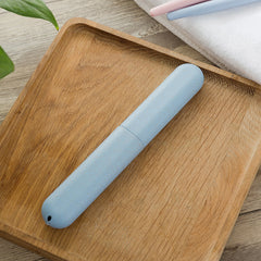 Portable Travel Toothbrush Box Wheat Straw Toothbrush Tube