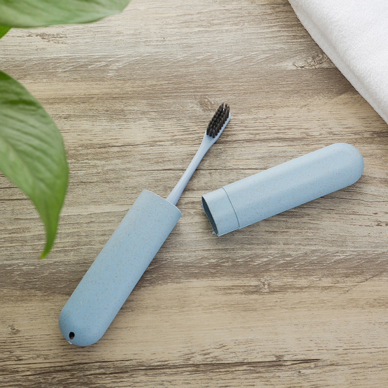 Portable Travel Toothbrush Box Wheat Straw Toothbrush Tube