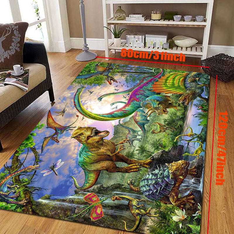 3D Dinosaur Printed Rug Non-slip Earth Rug