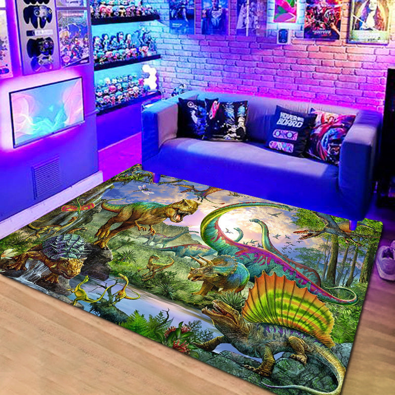 3D Dinosaur Printed Rug Non-slip Earth Rug