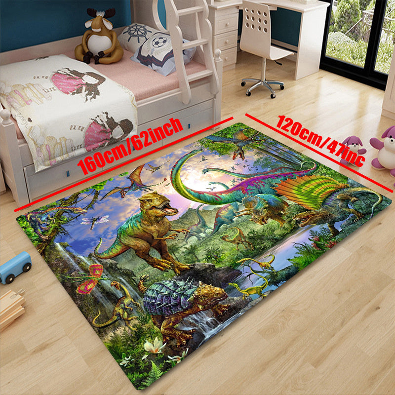 3D Dinosaur Printed Rug Non-slip Earth Rug