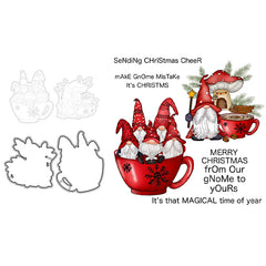 Christmas Gnome Mug Stamps & Dies DIY Scrapbooking Decoration