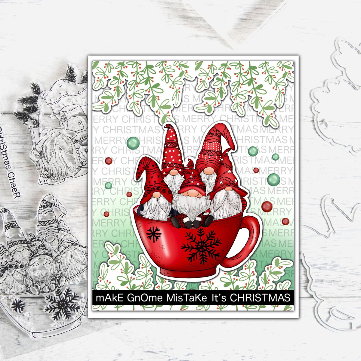 Christmas Gnome Mug Stamps & Dies DIY Scrapbooking Decoration