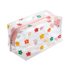 Flower Graphic Clear Makeup Bag Waterproof Toiletry Travel Cosmetic Pouch