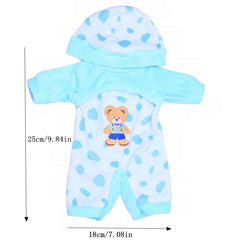 2pcs One piece Suit Pajamas for 15 inch Baby Doll American 18 Inch Doll