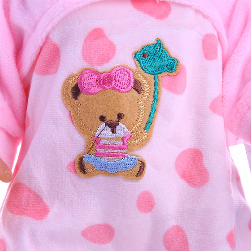 2pcs One piece Suit Pajamas for 15 inch Baby Doll American 18 Inch Doll