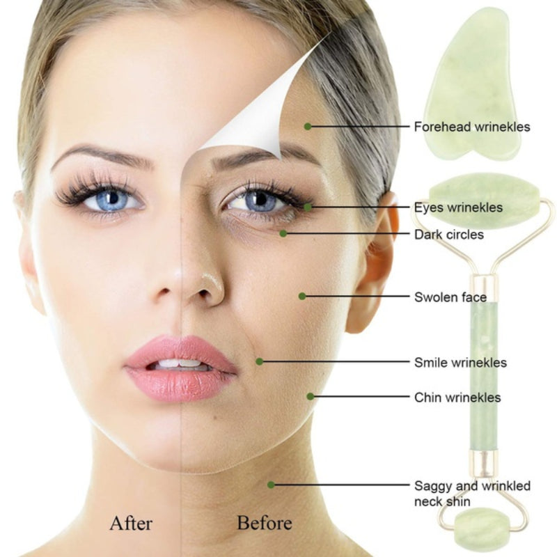 Jade Stone Gua Sha Massage Tool for Face Beauty Skin Care