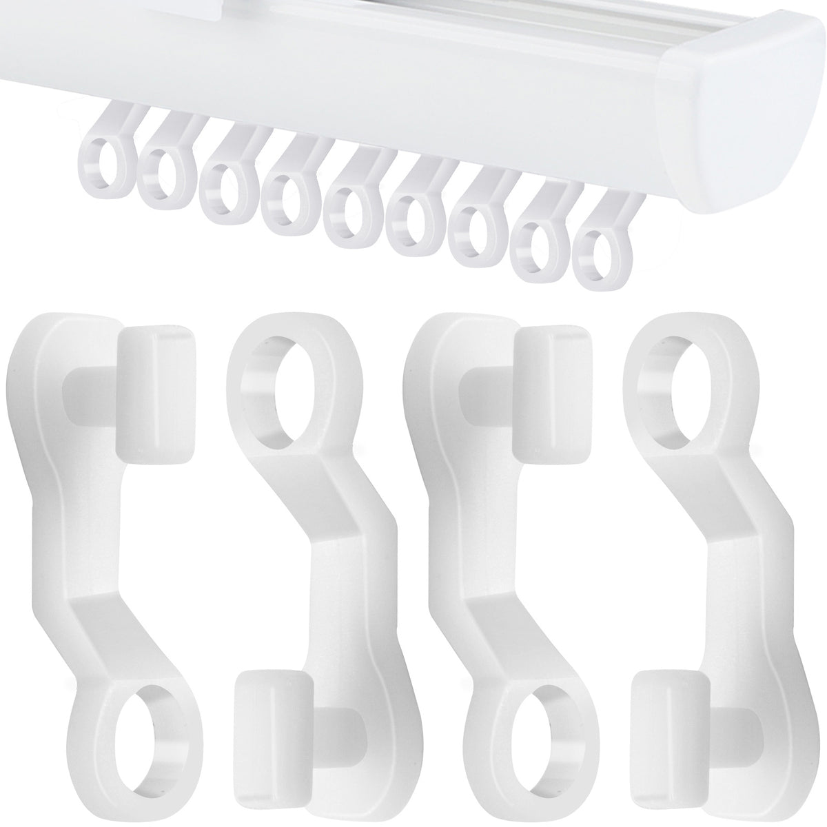 50pcs Plastic Curtain Gliders for Window, Shower Curtains, Doors