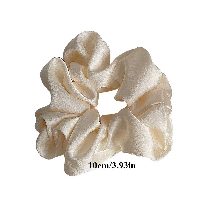 Solid Floral Scrunchie Ponytail Holder Elastic Hair Tie