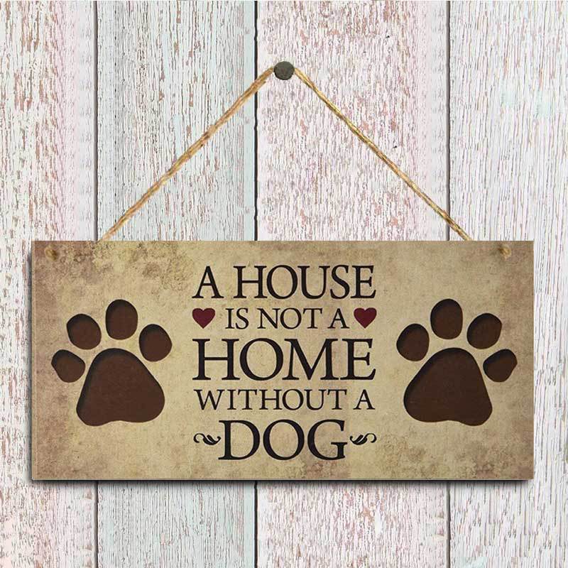 Wooden Dog Tag Hanging Sign Christmas Ornaments