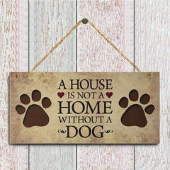 Wooden Dog Tag Hanging Sign Christmas Ornaments
