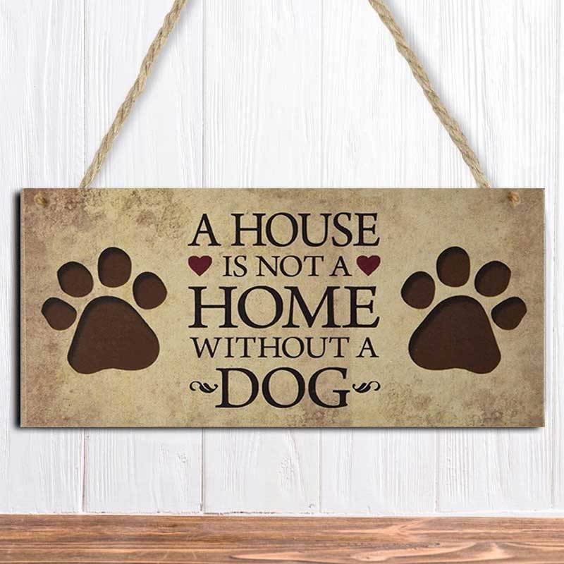 Wooden Dog Tag Hanging Sign Christmas Ornaments