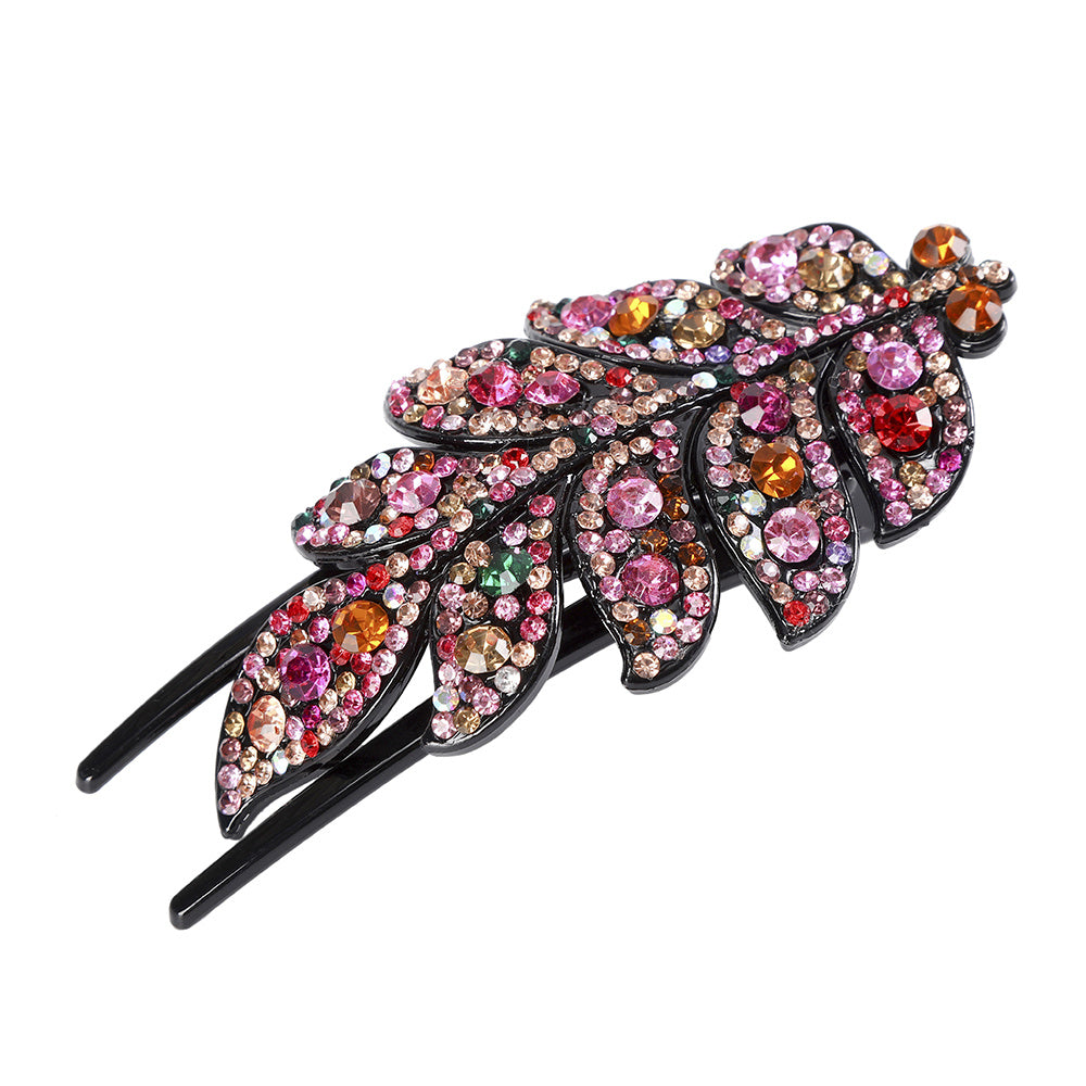 Rhinestone Leaves Hair Claw Clip Hair Crystal Hair Combs Female Hair Accessories