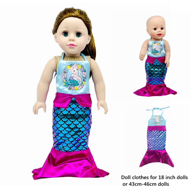 Mermaid Dress Doll Clothes Fits 18 Inch Doll