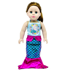 Mermaid Dress Doll Clothes Fits 18 Inch Doll