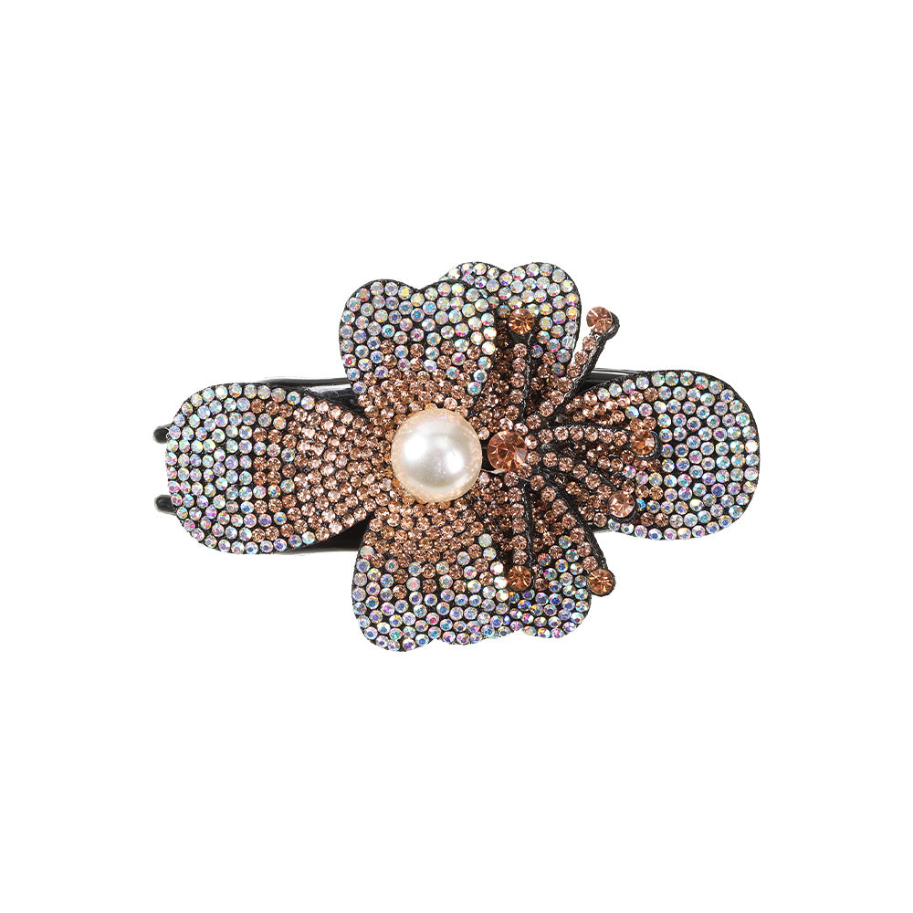 Rhinestone Flower Hair Claw Clip Non Slip Strong Hold Grip Hair Jaw Clip