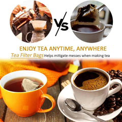 100pcs Biodegradable Tea Bags Natural Wood Pulp Empty Bag with Drawstring