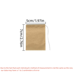 100pcs Biodegradable Tea Bags Natural Wood Pulp Empty Bag with Drawstring