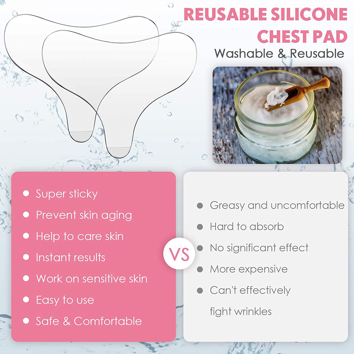Silicone Chest Pads Wrinkles Patches Smooth Skin Reduce Aging