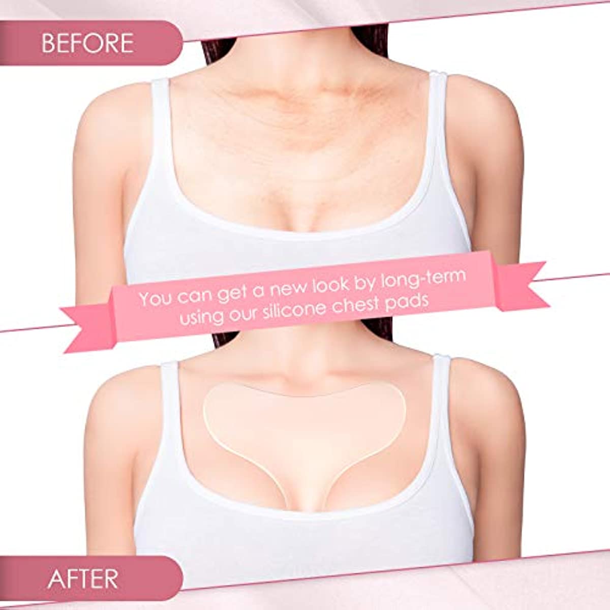 Silicone Chest Pads Wrinkles Patches Smooth Skin Reduce Aging