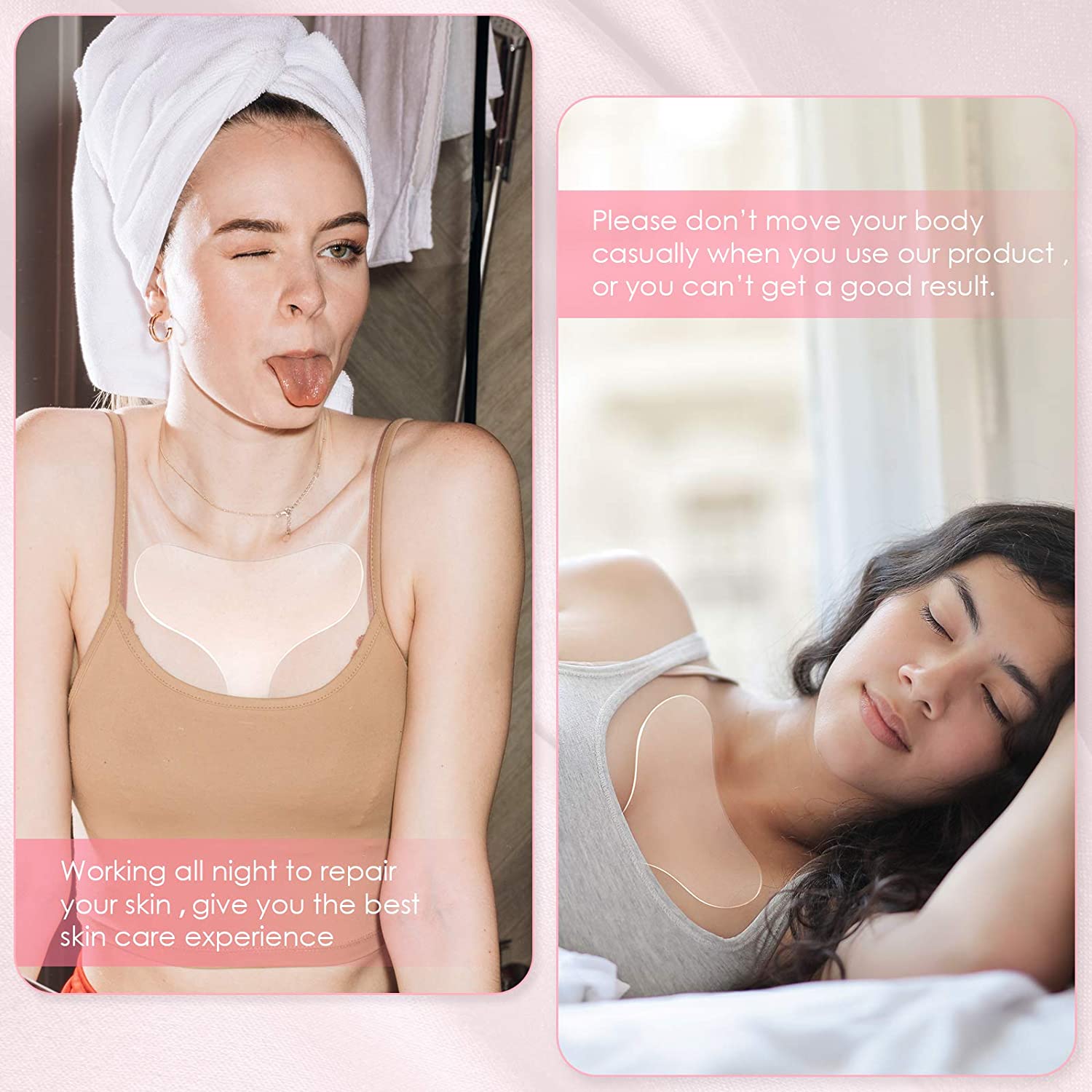 Silicone Chest Pads Wrinkles Patches Smooth Skin Reduce Aging