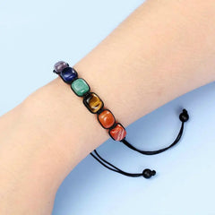 7 Chakra Stone Yoga Bracelet Natural Gemstone Braided Rope Bracelet