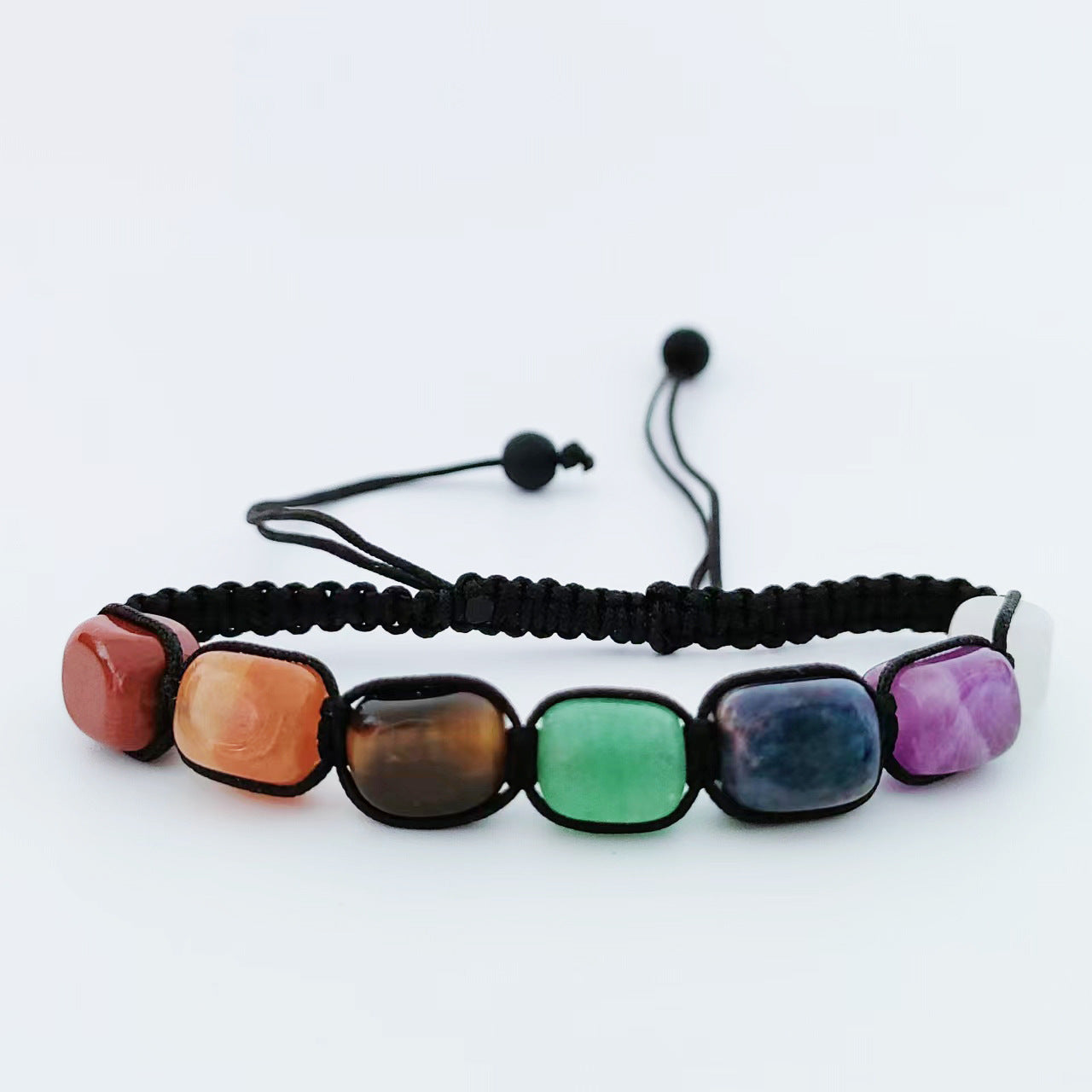 7 Chakra Stone Yoga Bracelet Natural Gemstone Braided Rope Bracelet