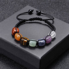 7 Chakra Stone Yoga Bracelet Natural Gemstone Braided Rope Bracelet