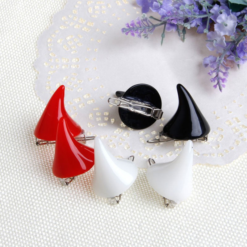 Horror Gothic Cosplay Demon Horn Hair Clip Halloween Hairpin
