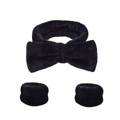 3pcs Solid Wristband Headband for Face Washing Makeup Spa