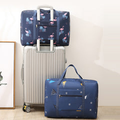 Large Capacity Zipper Luggage Bag Print Duffle Bag Portable Storage