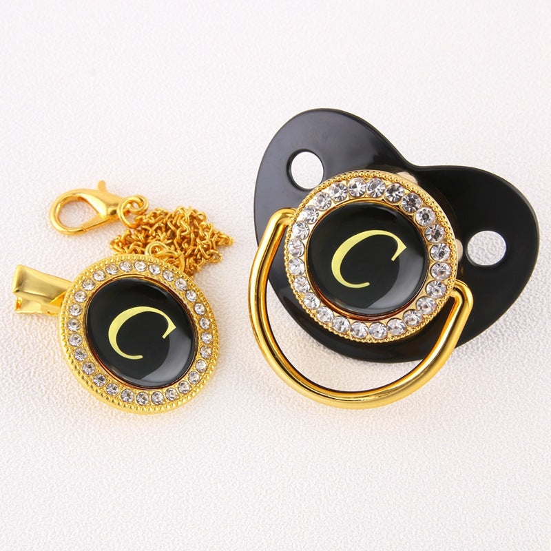 Cute 26 Letter Pacifier Chain Clip for Baby Necklace