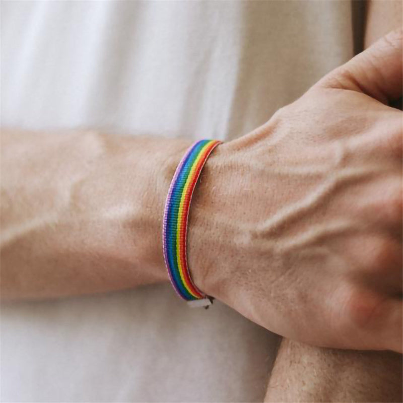 Woven Rainbow Bracelets LGBT Gay Lesbians Adjustable Personality Jewelry