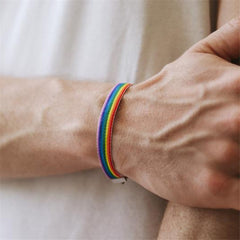 Woven Rainbow Bracelets LGBT Gay Lesbians Adjustable Personality Jewelry