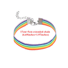 Woven Rainbow Bracelets LGBT Gay Lesbians Adjustable Personality Jewelry