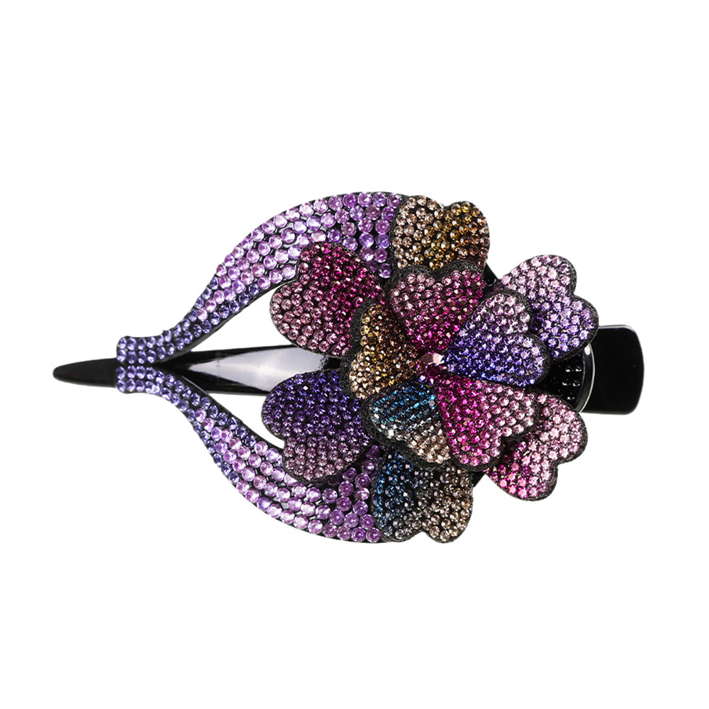 Colorful Rhinestone Flower Hair Claw for Women Hair Accessories