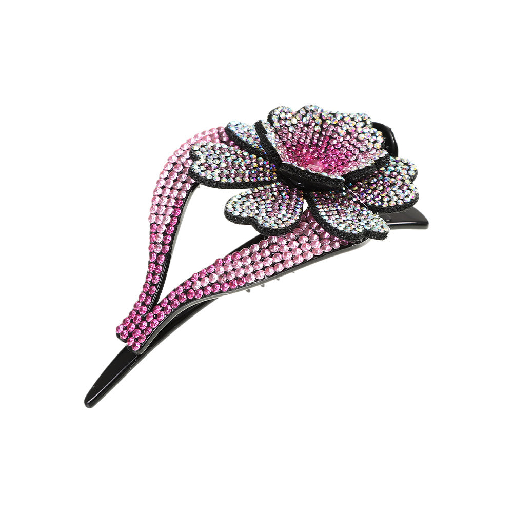 Colorful Rhinestone Flower Hair Claw for Women Hair Accessories
