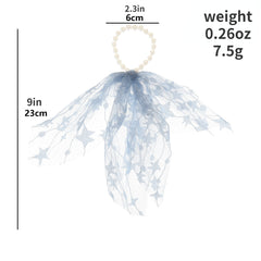 Faux Pearl Mesh Scrunchie Hair Tie Ponytail Holder Hair Accessory