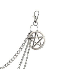 Pentagram Keychain Punk Biker Chain Gothic Rock Accessory